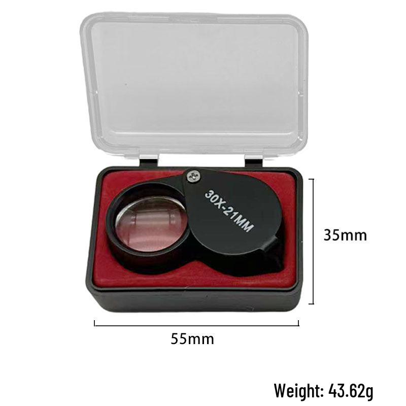 30x21mm High Magnification All-Metal Folding Magnifying Glass for Jewelry, Jadeite, Coins, and Antiques