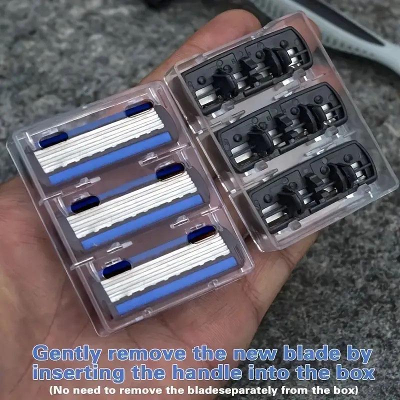 In-Stock 6-Layer Manual Men's Beard and Face Razor Blades with Chinese-Style Holder