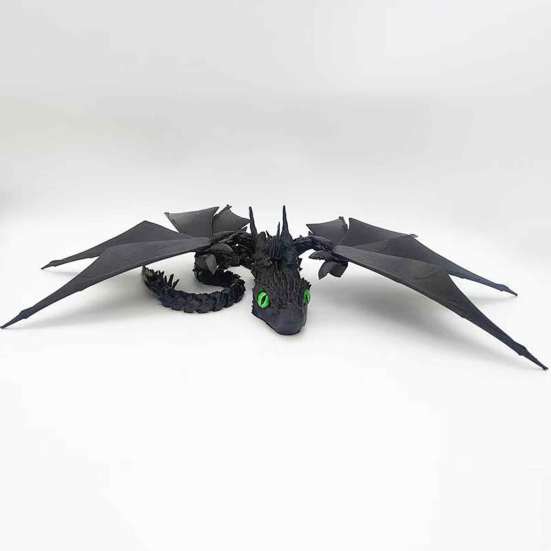 3D Printed Winged Dragon Articulated Dragon with Horns Wings Flexible Dragon Fidget Toy Desktop Pet for Home Office Decor Stress Relief