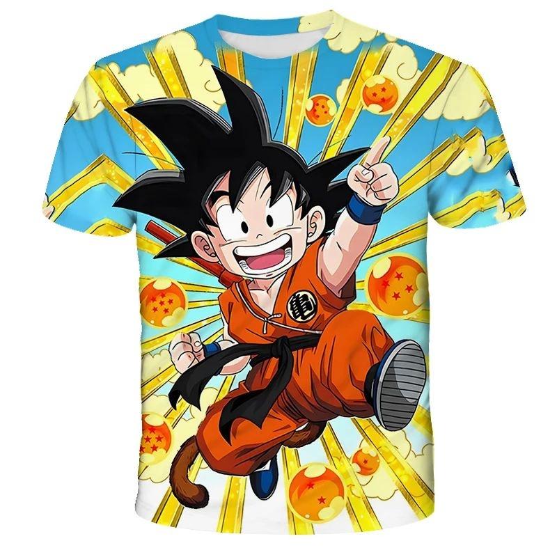 2026 Anime Dragon Ball Son Goku 3D Print Kids T Shirt Summer Fashion Casual T-shirt Boy Girl Unisex Children's Clothing T shirt