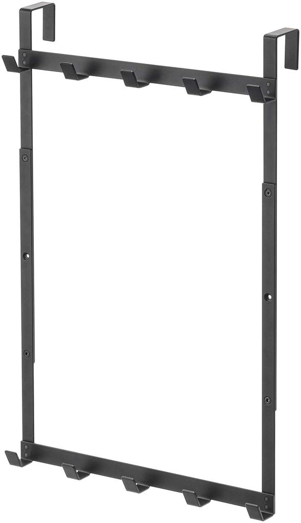 Yamazaki Adjustable Height Door W30 X X or Height Door 4893 Hanger, Black, Approx. D7.5 H46, 56, 66cm, Smart, Three-Level Adjustment, Hook,
