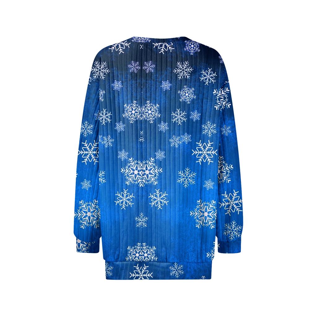 Women's Printed Lightweight Brushed-Cotton Round Neck Top