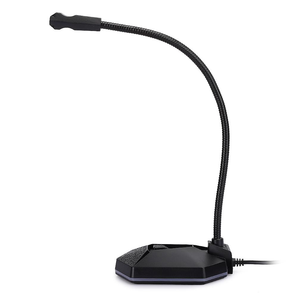 Компьютерный микрофон RGB USB Гибкий 360 градусов Всенаправленный Без драйверов ПК Настольный микрофон