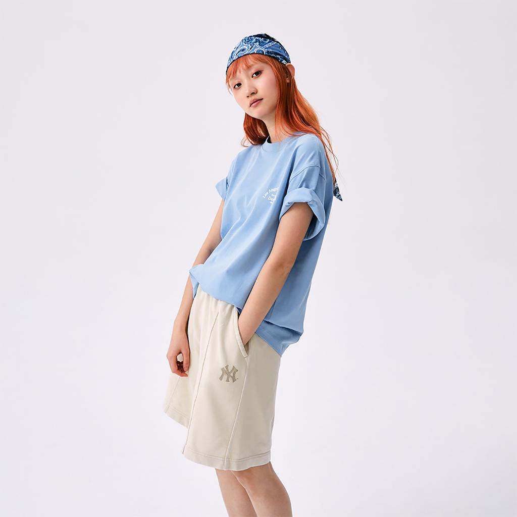 New MLB Los Angeles Dodgers Basic Collection SS25 T Shirt Unisex Sky Blue 3ATSB4153-07SBS