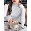 Осень-зима, длинный рукав, женский вязаный свитер, модный новый полувысокий воротник, базовый пуловер, свитера, топы, элегантный облегающий повседневный теплый трикотаж 25058