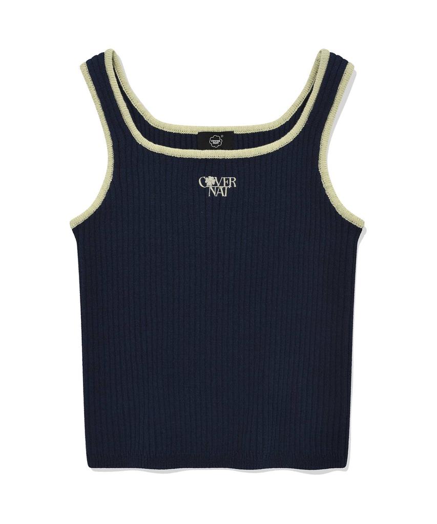 COVERNAT WOMAN Rib Sleeveless Knit Navy