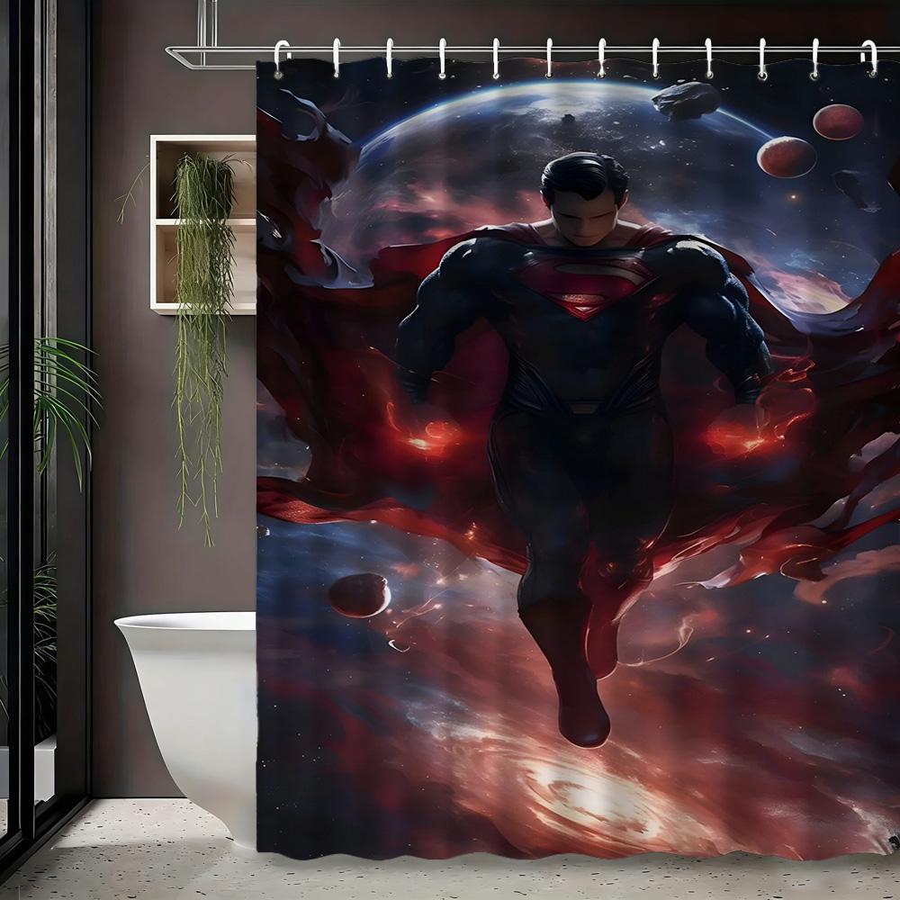 Водонепроницаемая шторка для душа с мужским персонажем DC Universe - Декор для ванной комнаты для фанатов супергероев