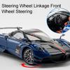 1:18 918 Huayra Sports Car Model Toy Alloy Body Shock Absorption Doors Opened Limited Supercar Models Sound Light Gift for Kids