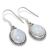 Natural Rainbow Moonstone Gemstone 925 Solid Sterling Silver Earring 1.25" A8i73