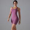Auroth Back Cross Yoga Bodysuit Women Shorts One Piece Fitness Romper Outdoor Running Sports Jumpsuit
