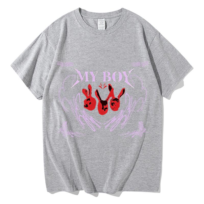 Bella Poarch My Boy Print TShirt Tee Unisex Unisex pure cotton Clothes Crewneck Short Sleeve T Shirt Unisex Aesthetic Harajuku Tops
