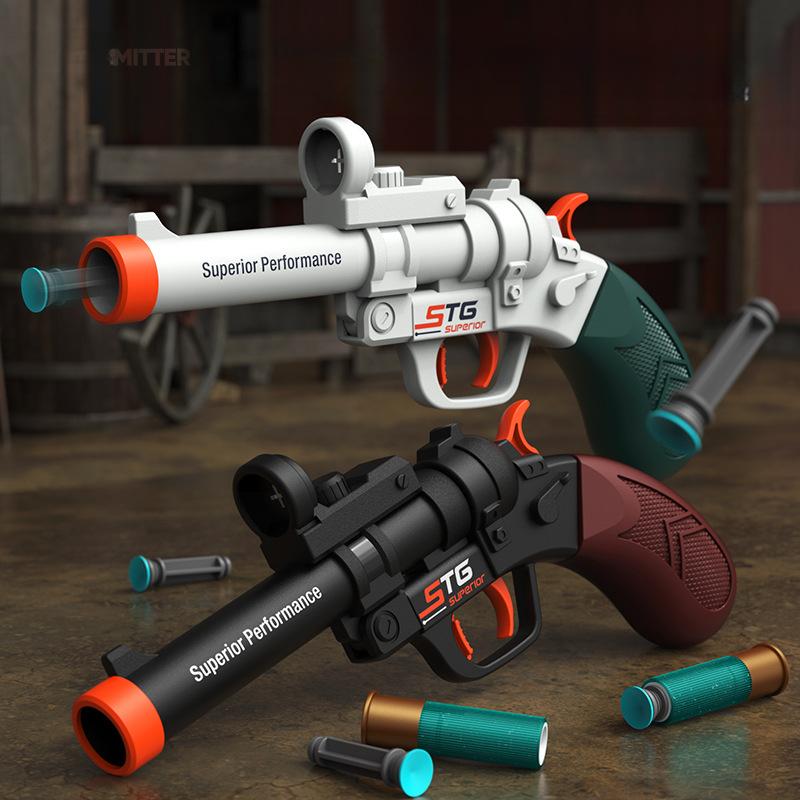 Игрушечный пистолет, выбрасывающий пули, пусковое устройство, детская игрушка, короткий пистолет, маленький пистолет для мальчиков, ностальгическое оружие для улицы, игрушка для детей, подарок