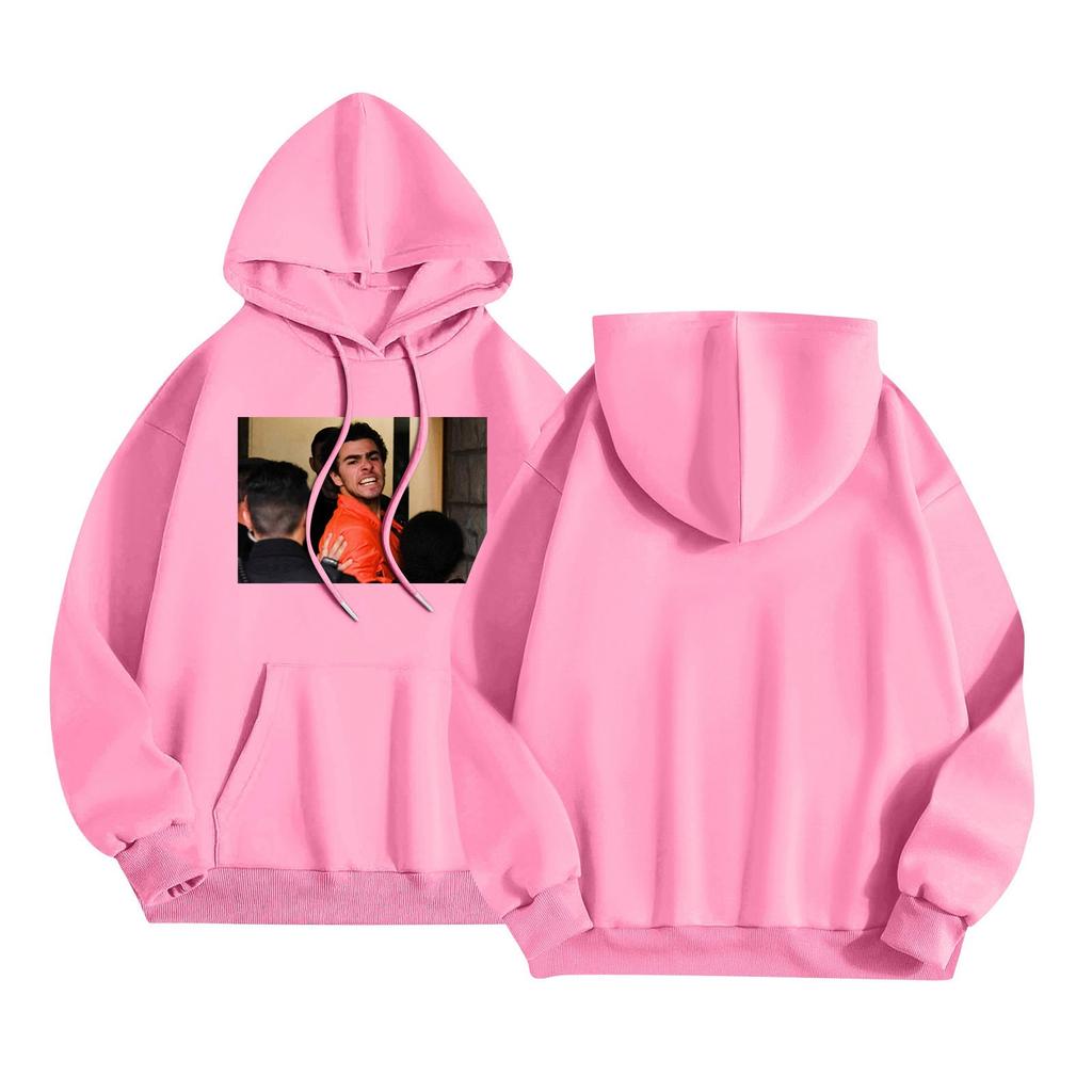 Унисекс Повседневная мода Печать Свободная завязка на шнурке с капюшоном Длинные рукава Толстовка