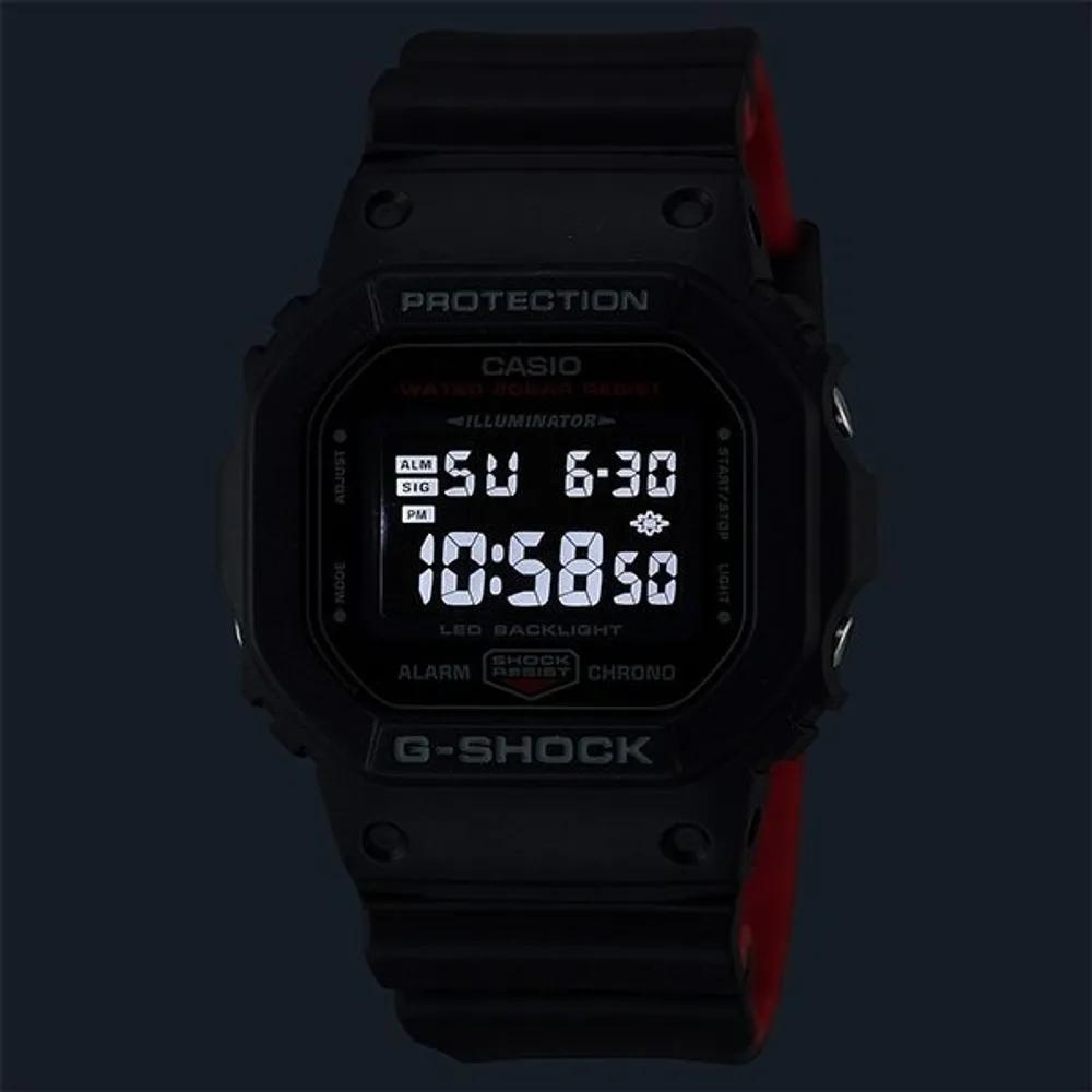DW-5600UHR-1DR IS Black & Red Square Electronic Waterproof Wristwatch