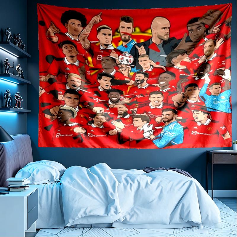 Football team Print Tapestry, Lightweight Wall Hanging, for Bedroom, Dorm, Living Room, Home Art Decor - Birthday Christmas Gift for Friends