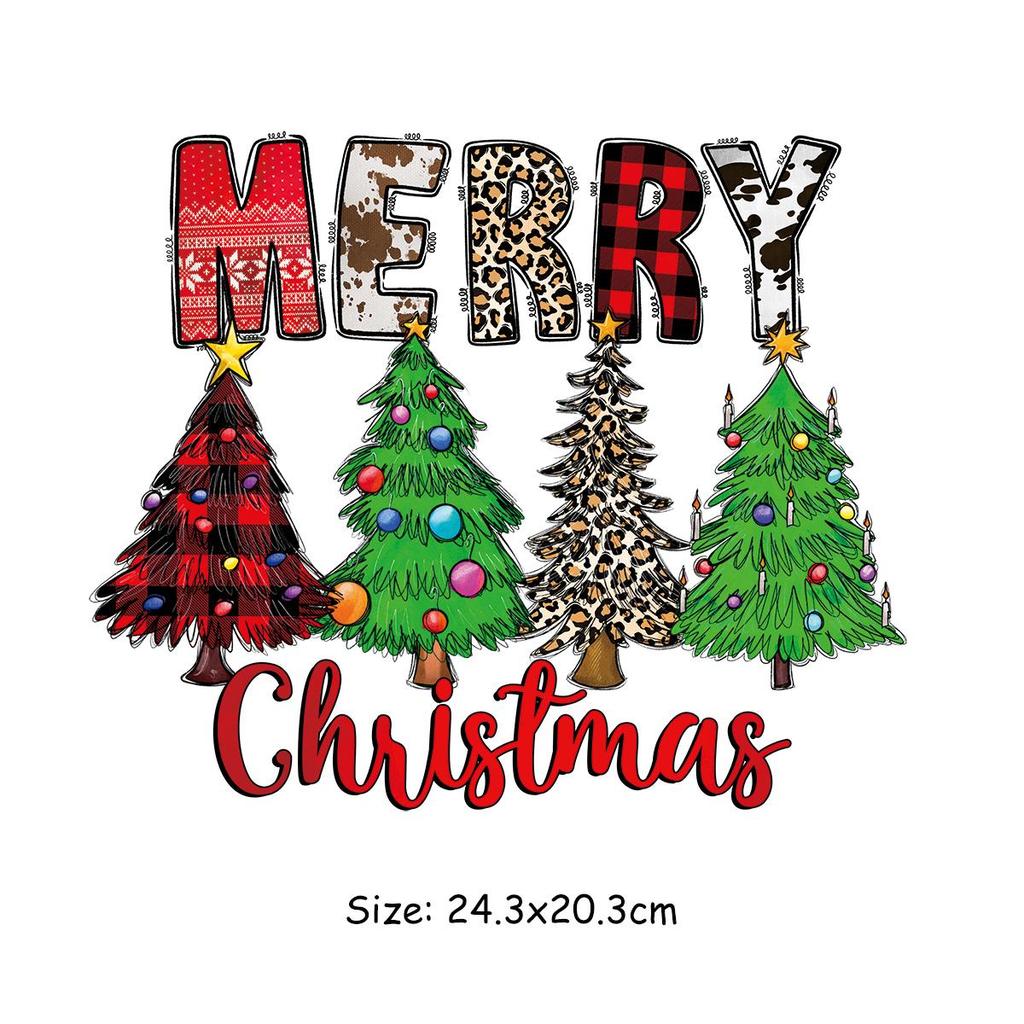 Нашивки с рождественской елкой для рюкзака, одежды, аксессуары «сделай сам», наклейки в полоску, модные термопрессовые аппликации, термонакладки