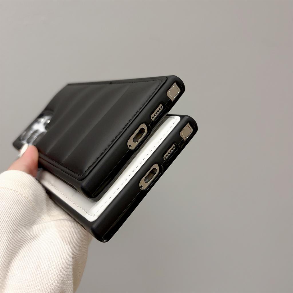 For Samsung Galaxy S23 Ultra Case Puffer Jacket Leather+TPU Soft Touch Phone Cover