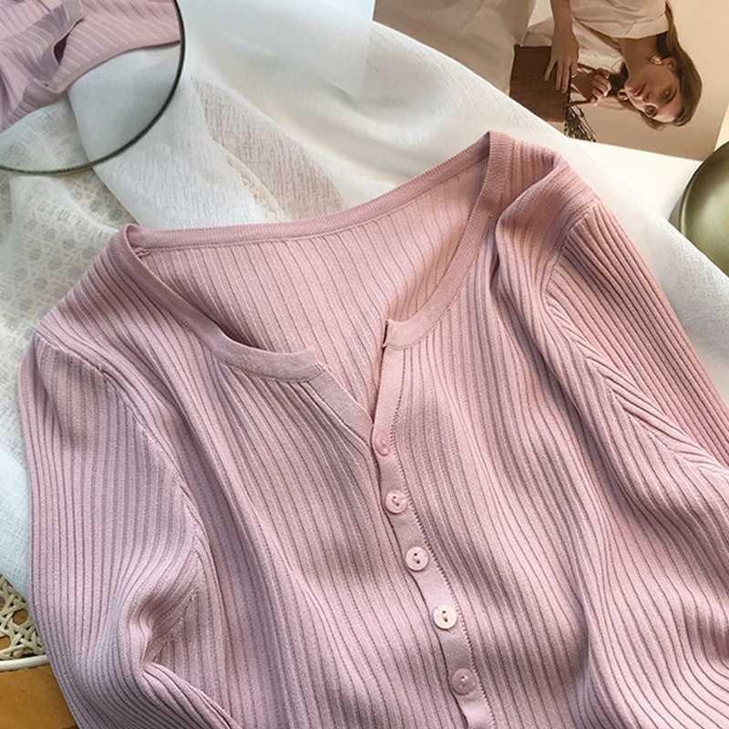 Новый женский вязаный кардиган, тонкий стиль, новая летняя модная универсальная куртка с длинными рукавами, женская модная одежда