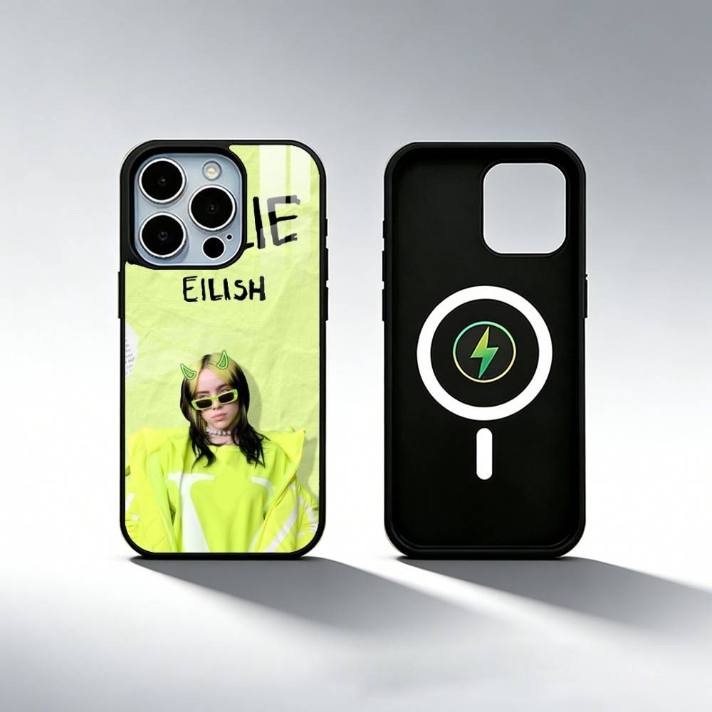 Чехол для телефона Singer B-Billie Eilish для iPhone 17, 16, 15, 14, 13, 12, 11 Plus, Pro Max Магнитный для Magsafe Беспроводной зарядки