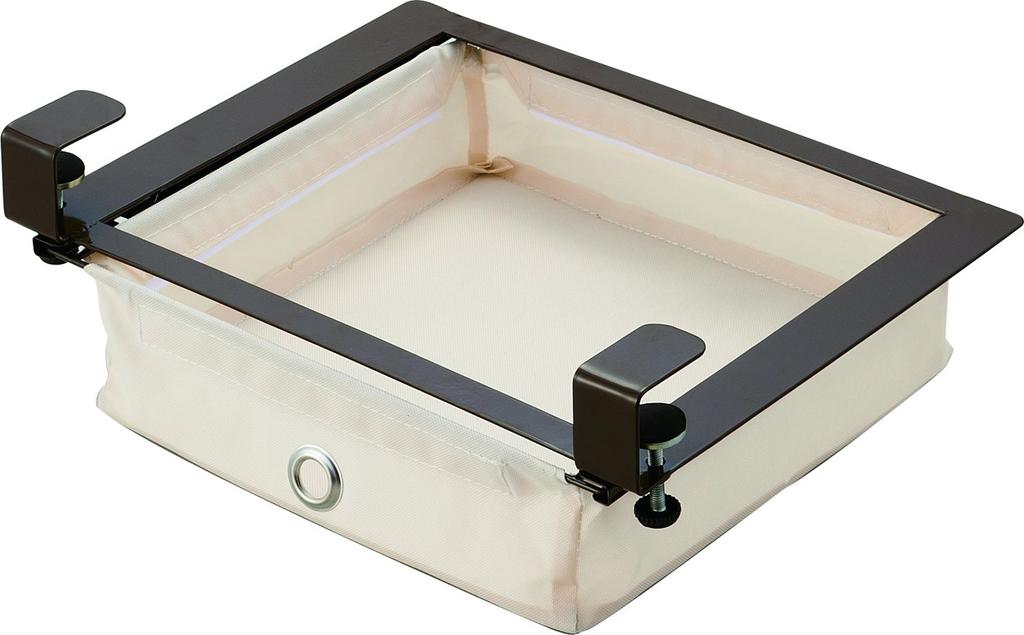 Aimedia Under-Desk Storage Box, Desk Mountable, Table Add-On Drawer, Space Utilization, Utilize Gap Sliding Box, Alloy Steel, Beige