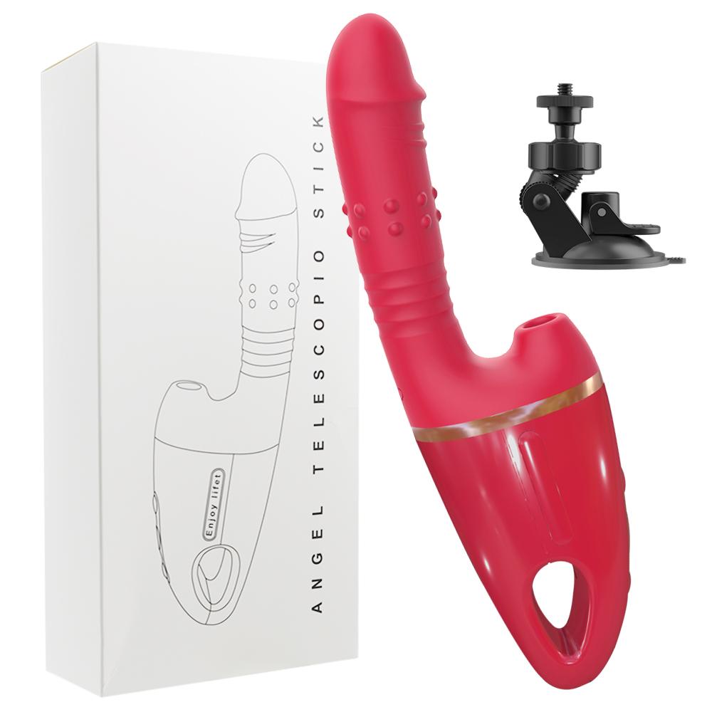 Automatic Telescoping Dildo Sex Machine With Suction Cup Powerful Sucking Vibrator Nipple Clitoris Stimulator Sex Toy for Women