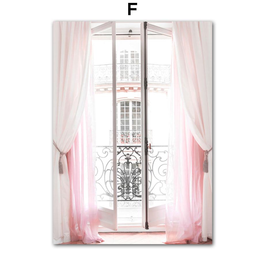 Розовая сакура, роза, пион, Париж, свежий цветок, пейзаж, постеры, принты, картины на холсте, настенные художественные картины для гостиной, домашний декор