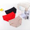 Ice Silk Seamless Mid-Waist Panties for Women - Sexy Solid Color Breathable Triangular Underwear