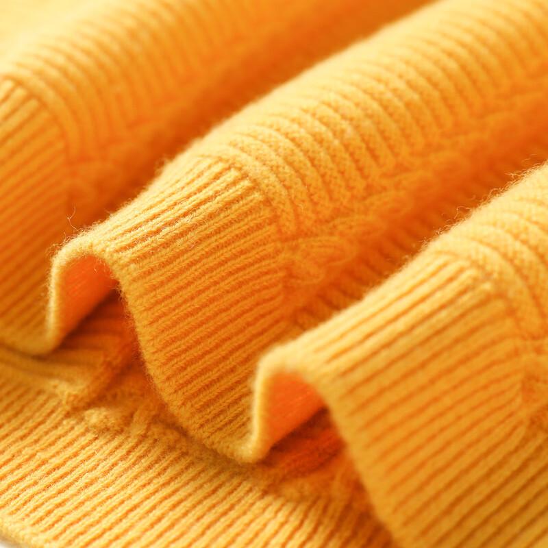 TUHUANG Women's 100% Pure Wool Textured V-Neck Sweater