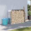 VidaXL Log Holder, Firewood Rack with Storage, Outdoor Firewood Shelf, Silver 120x45x100 364593