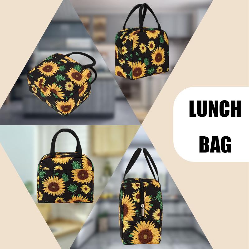 Digital Printed Pattern Insulated Bag Lunch Bag Handheld Aluminum Foil Ice Bag Lunch Storage Bento Bag Fresh-Keeping Bag