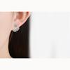 Back Hanging Zirconia 1 Pairs Shiny Zircon Stud Earrings for Women Vintage Wedding Jewelry Classy and Elegant Trendy Girl Gift