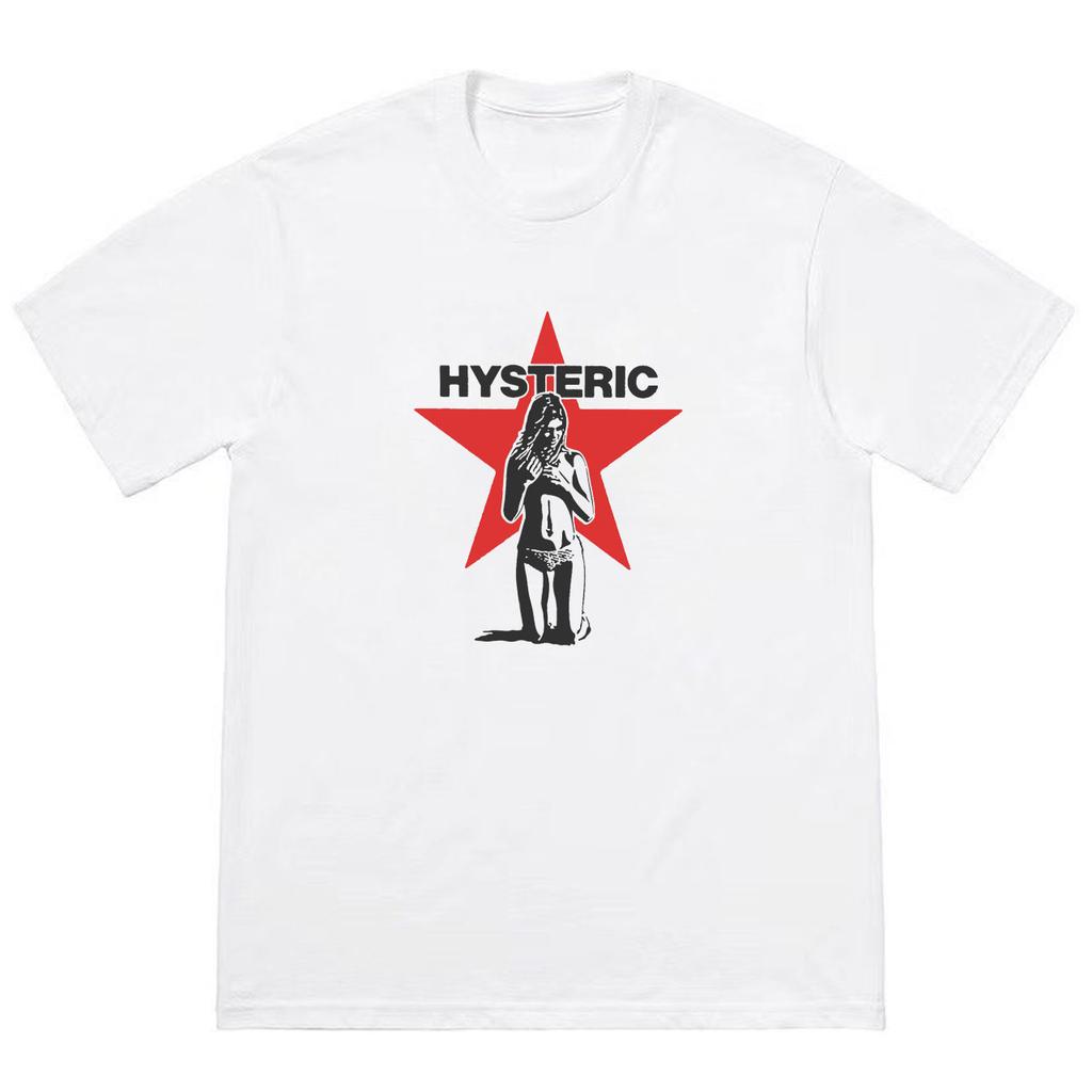 2026 Hysteric Glamour Футболка Американский Ретро Футболка Уличная Культура Модный Бренд Футболка Нишевая Высокое Качество Тренд Короткий Рукав Инстаграм