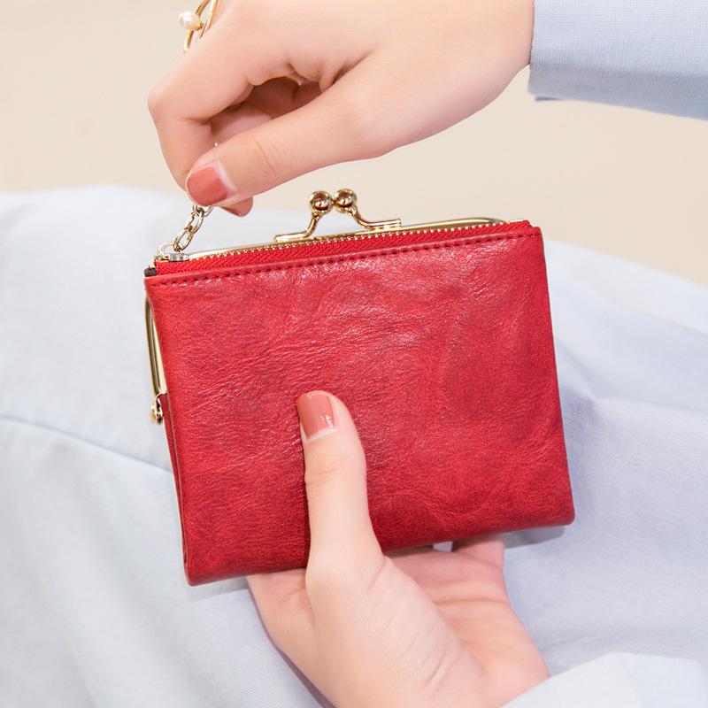 Женский ретро мини складной кошелек и монетница 2023