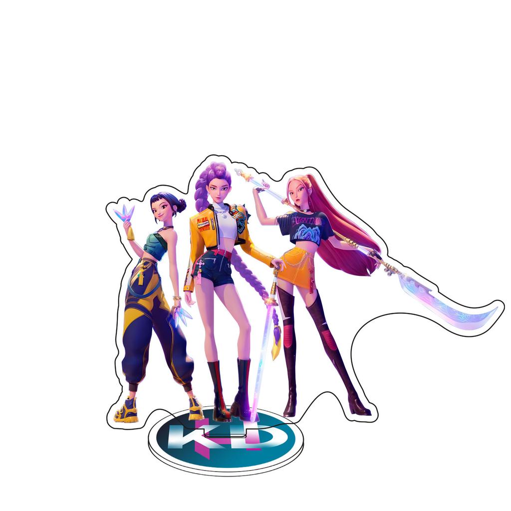 Kpop Demon Hunters Standing Up Ornament Acrylic Superstar Desktop Stand Decor Anime Figures Craft Creative Fans Gift