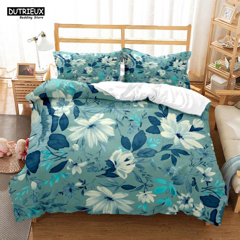 Comforter The Flower Pattern Is Simple And Fresh Soft And Comfortable Customizable Comforter Bedding Sets Bedding Set Luxury