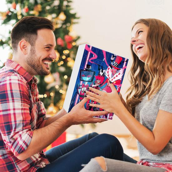 Yousheng  Hazbin Hotel Advent Calendar 24 Day Christmas Countdown Box with Unique Window Design Multifunctional Holiday Decoration for Kids Rooms Cars