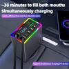 Автомобильный FM-передатчик Bluetooth MP3 4-в-1 120 Вт Быстрая зарядка Выдвижной кабель Автомобильное зарядное устройство с цветной подсветкой Встроенный медиаплеер