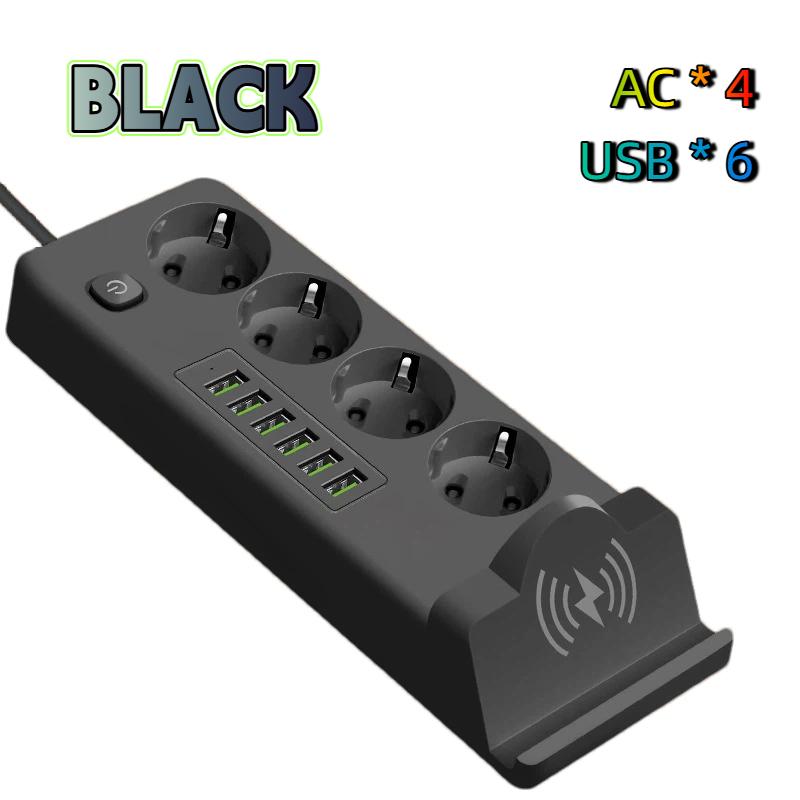 EU To EU Power Station – Multi-Outlet USB PD Strip with Built-in Charging Pad