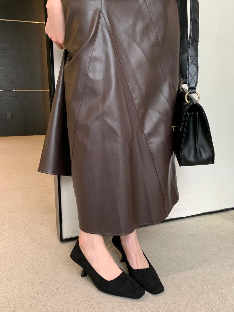 Single Shoes 2025 Spring Women's Korean Version Suede Retro High Heels Women's High-end Sense Solid Color Square Head Shoes Children