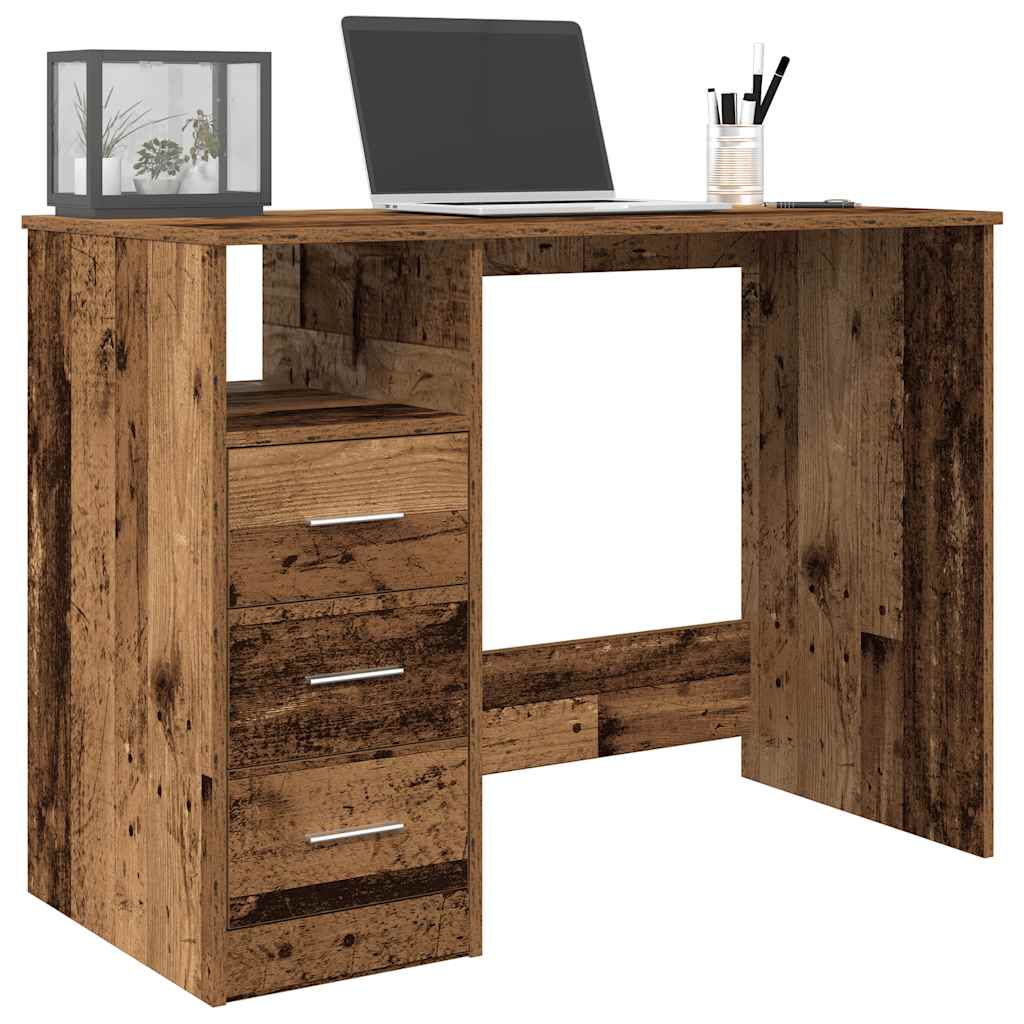 Vintage Wood Effect Desk 102 x 50 x 76 cm Engineered Wood
