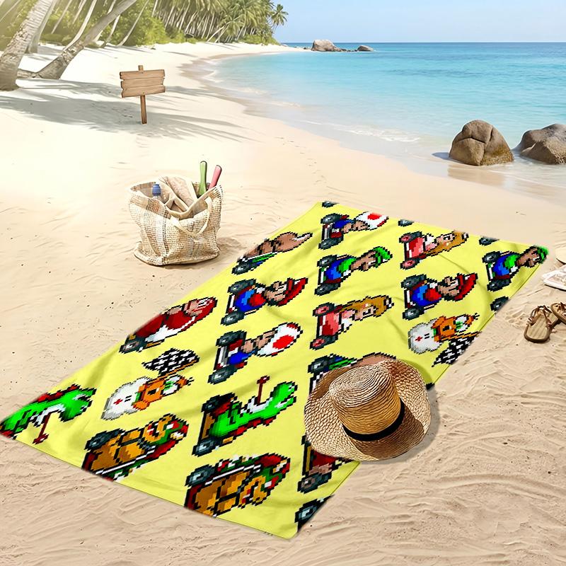 Mario Printed Beach Towel Quick Dry Soft TowelPortable Large Rectangular Beach Blanket for Travel Swimming Pool