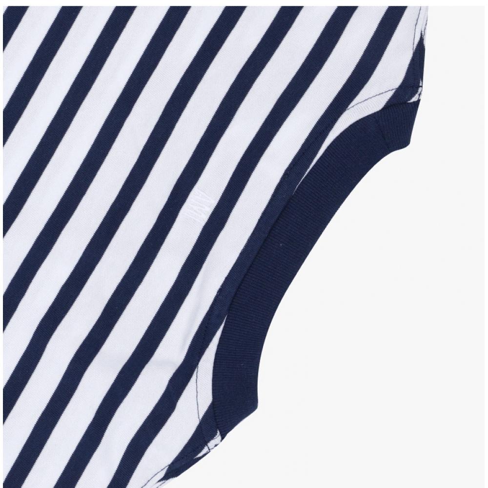 Ami Unisex Long Sleeve Tee With Heart Logo In Stripes Je0210 A044