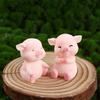8pcs DIY Animal Statue Pink Pig  Model Dollhouse Accessory Micro Landscape Decoration Resin Craft Pig Miniature