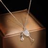 Simple 925 Sterling Silver White Zircon Clavicle Chain High Quality Crystal Wine Glass Pendant Necklace Female Engagement Party