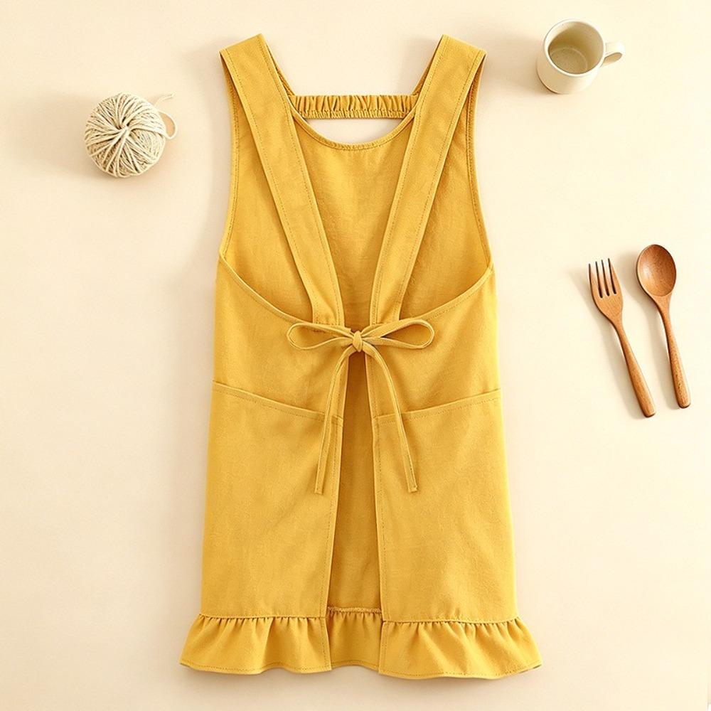Breathable Cooking Apron Stain-Resistant Cleaning Apron Lightweight Sleeveless Apron Restaurant