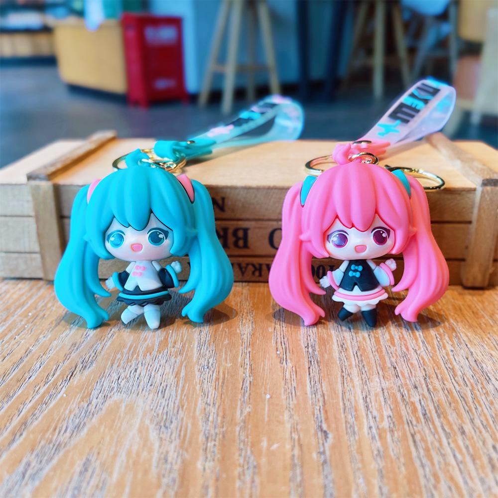 Cartoon Keychain Cute Girls School Bag Pendant Car Keyrings Creative Gift