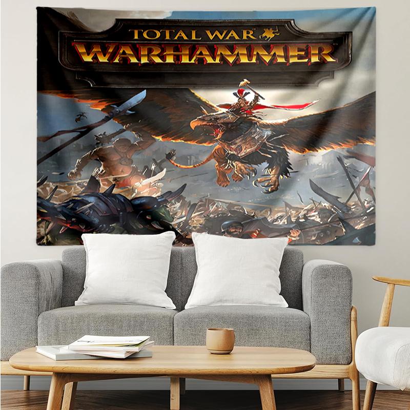 Гобелен с принтом Total-War, Фон, Легкая установка, Идеально для спальни, офиса и гостиной, с эстетичным настенным декором.
