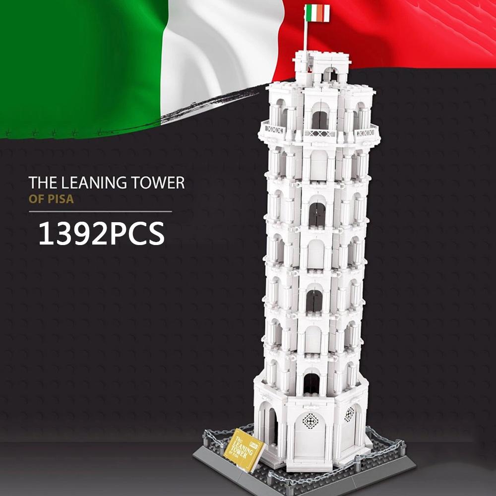 World Famous Historical Culture Architecture Creative Building Block Leaning Tower Of Pisa Italy Model Construction Brick Toys