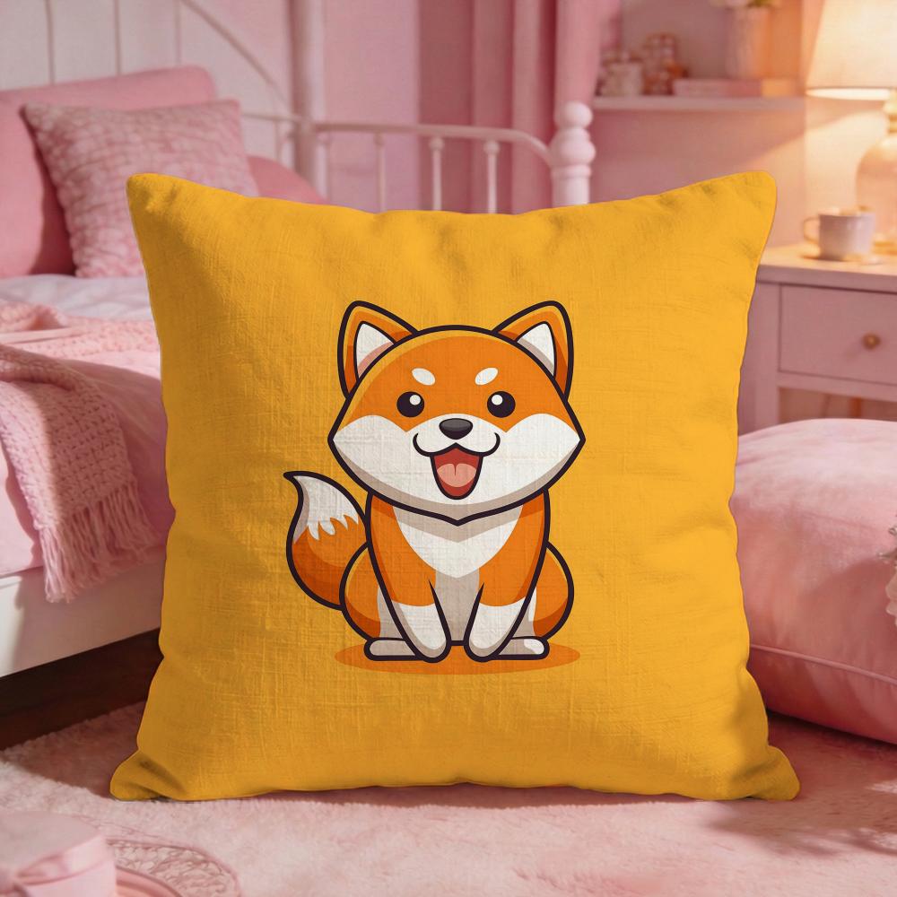 AnimalAdorable Shiba inuS Cushion Cover Premium Comfort Reversible Pillow Cove Two in One Design for Any Room  Car Interior
