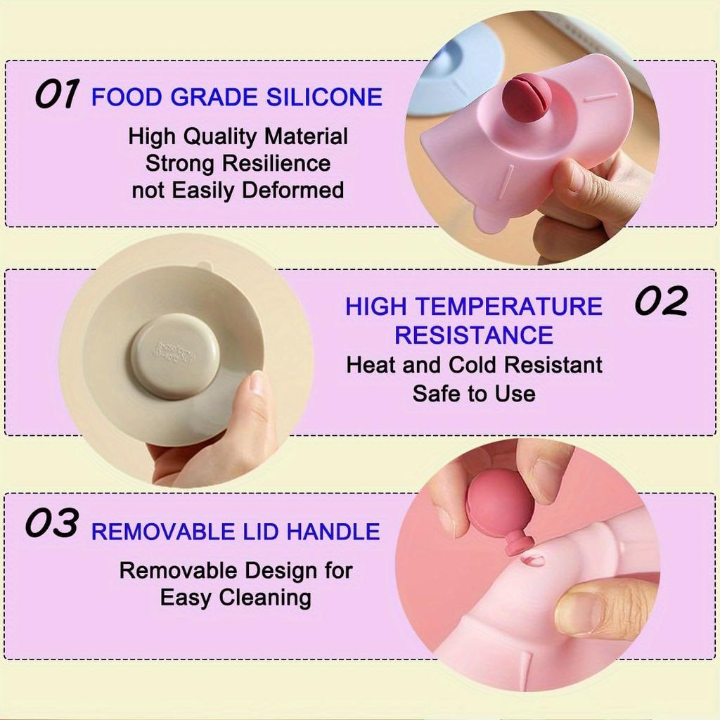 4 Pcs Silicone Cup Covers, 4 Inch Multicolored Silicone Lids - Reusable, Easy To Clean and Lightweight Cup Covers for Mugs, Cups, Tea Pots